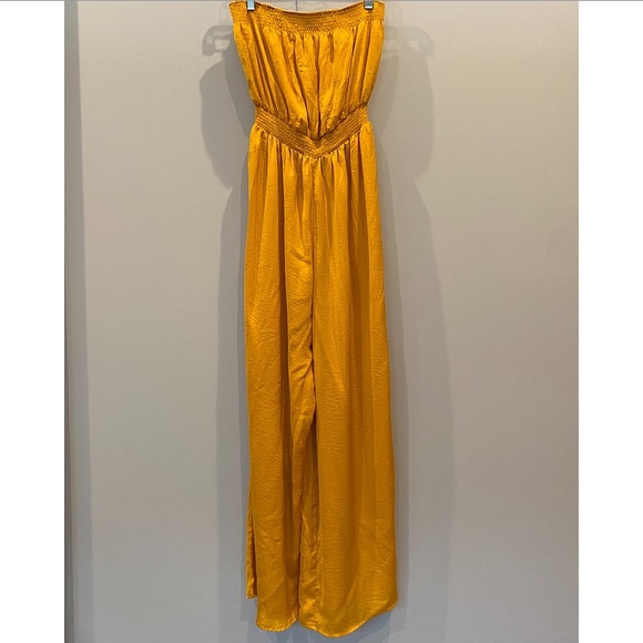 NWT Forever 21 Mustard/Gold Tube Jumpsuit - Picture 2 of 10